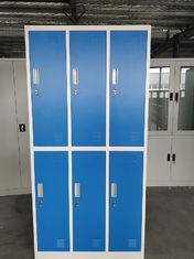 China Armario durable del gimnasio de los muebles del almacenamiento/armario del personal/azul de acero del armario y puerta gris del color 6 proveedor