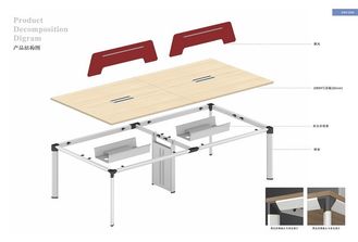 China Fácil simple al diseño L2400XW1200mm del módulo de la tabla de los muebles de oficinas de la persona del montaje 4 proveedor