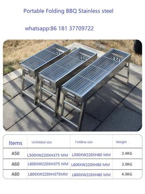pequeño paquete Grill de acero inoxidable Grill plegable Diseño portátil proveedor