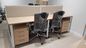 Top de madera de la tabla del escritorio del puesto de trabajo de la oficina de la pantalla del verde del personal de 3 personas y marco de acero proveedor